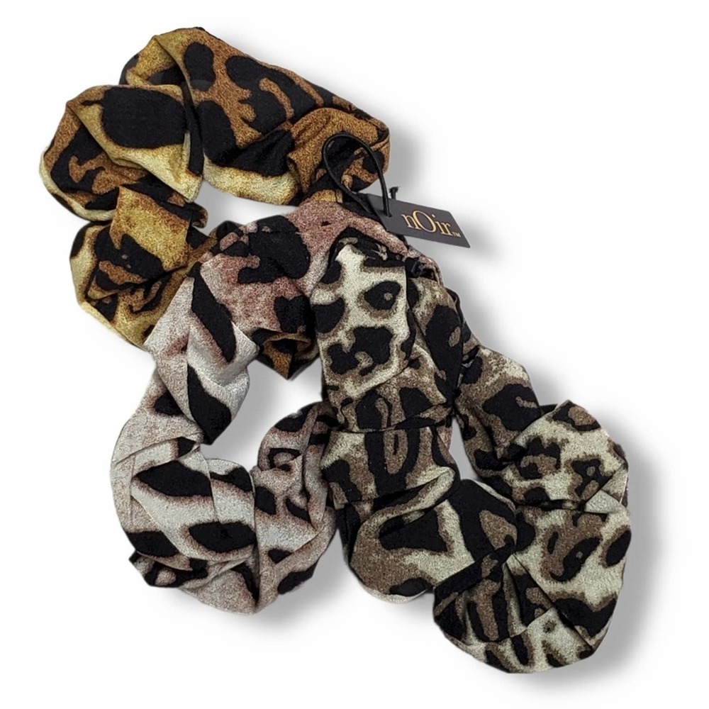 nOir Jewelry Ombre Leopard Scrunchies - Set of 3